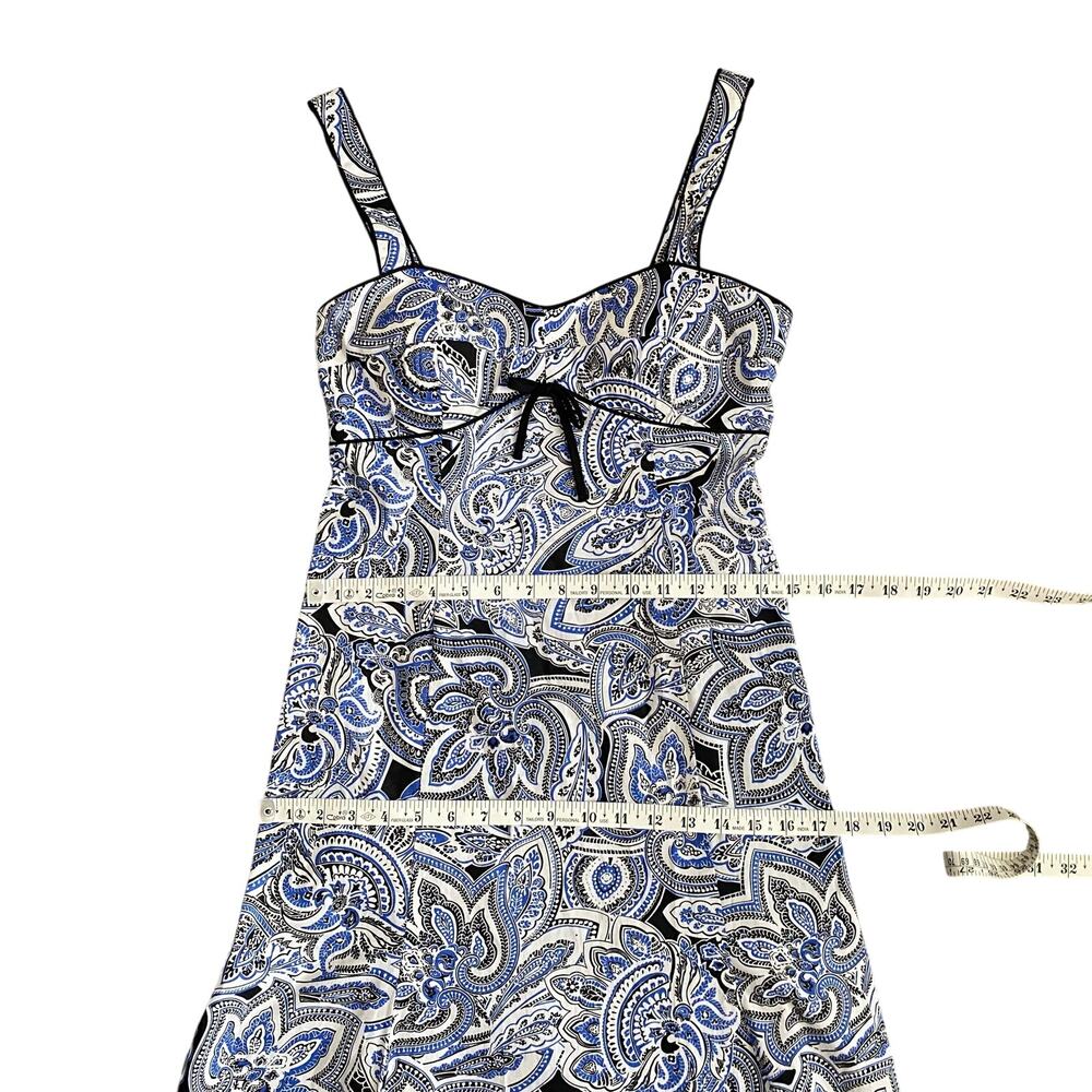 Vintage Y2K R&K Originals Petite Paisley Sundress Blue Mini Dress Size 4P - Picture 5 of 9